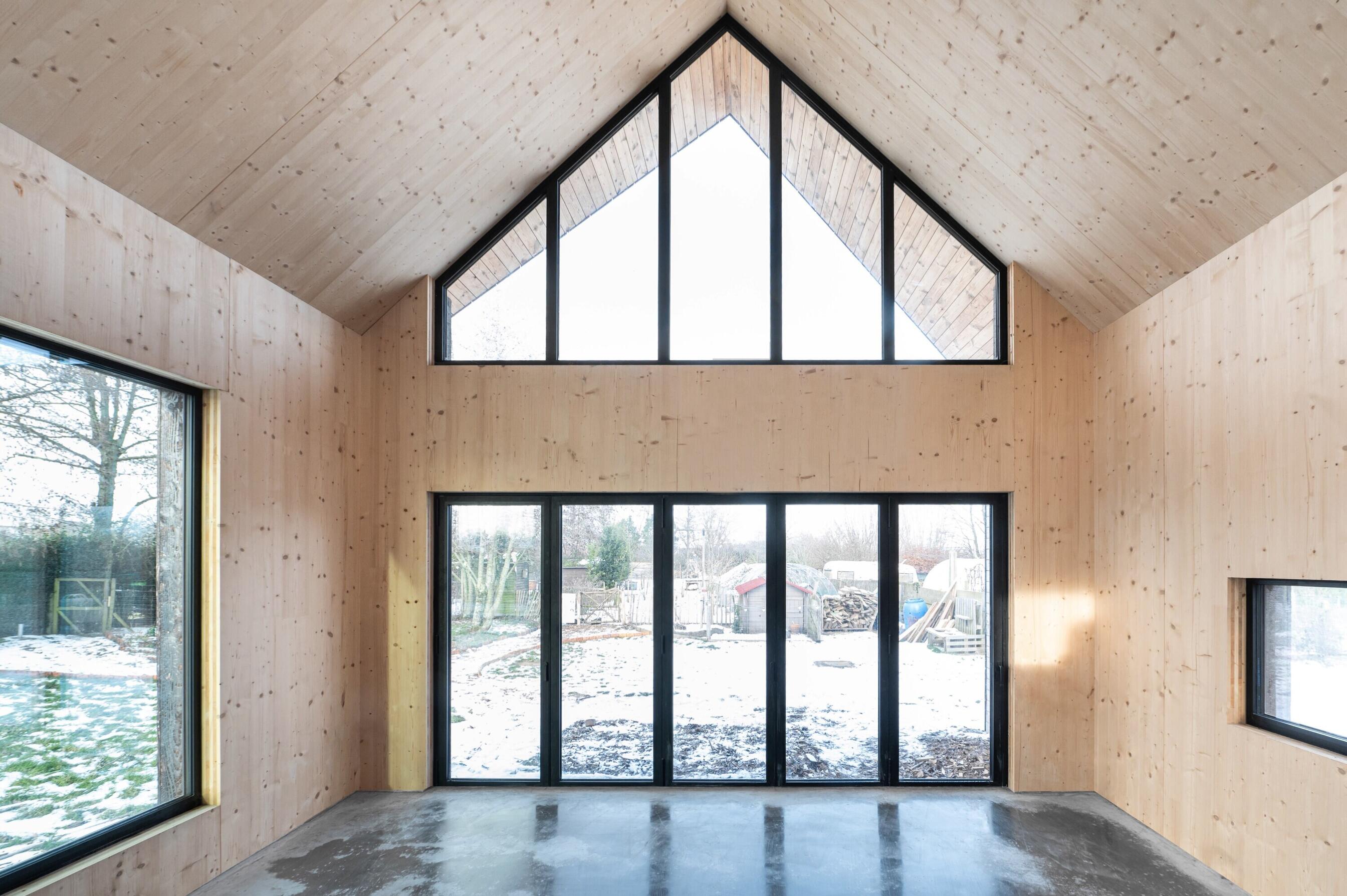 Adaptief Nieuwbouw Woning CLT Vouwraam Houten gevelbekleding Ecologisch Aalbeke 5 2